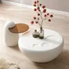Mesa de Centro Bege para Sala de Estar para Apartamentos Pequenos, Mesa de Centro Modelo Novo Minimalista Moderno com Alto Senso Artístico