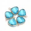 Pingente de vidro de cristal coberto de cobre em forma de pêssego, pingente único, brincos, pingente, pulseira, colar, acessórios de joias faça você mesmo