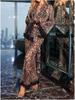 Suministro de Comercio Exterior Transfronterizo Europeo y Americano Nuevo Sexy Estampado de Leopardo Francés Pura Lujuria Salvaje Pijama para el Hogar Set de Ropa Interior Sexy
