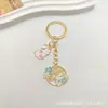 Llavero de Conejo Lindo Estilo Chino Flor Aleación Creativo Dibujos Animados Exquisito Llavero Colgante de Bolso Colgante Pequeño