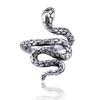 Joyería de serpiente con espíritu animal, estilo punk retro europeo y americano, personalidad exagerada, para hombres y mujeres, fabricante de anillos abiertos con diseño de serpiente.