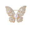 Broche de Mariposa de Moda de Lujo Explosivo con Diamantes Completos para Mujer, Versátil, Distintivo, de Cristal, para Ropa, Aleación de Protección Ambiental