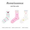 Calcetines Originales Renacimiento para Mujer Calcetines de Media Pantorrilla Primavera y Verano Color Sólido Simples Estudiante Ins Modernos Calcetines de Algodón Peinado para Mujer