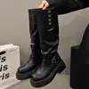 Botas Altas de Plataforma con Tacón Grueso Estilo Retro Británico Melanoides 2026 Otoño/Invierno Nuevas de Caña Alta Adelgazantes Versátiles Botas de Montar