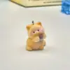 Llavero de Gato Flocado 3D con Pez, Lindo Colgante de Llavero de Resina DIY para Bolsa Accesorios Venta al por Mayor