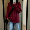 Camiseta de Manga Larga para Mujer Americana Pesada Oversize Holgada Ropa Exterior Top Diseño de Principios de Primavera Otoño Sentido del Diseño Nicho Camisa Base