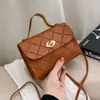 Comércio Exterior Atacado Listras Acolchoadas Bolsa Quadrada Pequena Bolsa Transversal de Ombro Feminina Bolsa de Mão Pequena Estilo Coreano Bolsa da Moda