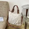 Bolsa tote grande de capacidade, estilo casual para mulheres, bolsa de ombro e transversal em lona, bolsa de mão para o dia a dia, nova bolsa grande da moda 2026