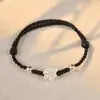 Pulseira de Flor de Lótus Prata com Fio Vermelho da Boa Sorte para Mulheres e Casais, Pulseira de Fio Vermelho Tecida à Mão Presente para Passar na Prova e o Ano do Zodíaco