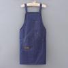 Delantal de mezclilla sin mangas con bolsillo, delantal grueso, logotipo imprimible, ropa de trabajo resistente al desgaste, bolsillo de cintura para cocina para hombre y mujer