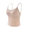 Camisola de encaje sin costuras de una sola pieza con copas de sujetador incorporadas para mujer, se puede usar como capa exterior o capa base, no es necesario usar sujetador.