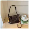 Bolso de mujer con patrón tejido único, nuevo bolso de moda de cuero encerado al aceite para el día a día, bolso de hombro y cruzado versátil de alto valor vintage