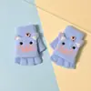 Guantes de dedo medio para niños otoño e invierno niños medio dedo cálidos lindos estudiantes de primaria escritura guantes de punto de doble propósito al por mayor