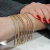 Pulseira Tennis Europeia e Americana Nova Moda Personalizada Cravejada com Zircônia Luxo Leve Moda Colorida Nicho Joias Atacado
