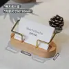 Soporte de Exhibición de Tarjetas de Presentación de Latón, Caja de Almacenamiento de Tarjetas de Nogal Negro, Logo, Portatarjetas de Estilo Lujo Ligero, Exhibidor de Postal para Recepción