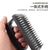 Escova de aço chato para churrasco com cabo, escova para grelha, escova de limpeza para churrasco para piqueniques ao ar livre