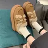 Zapatos de algodón de suela gruesa para mujer, para uso exterior en invierno, nuevas zapatillas de moda 2026, estilo retro Birkenstock con forro polar