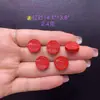 Mineral Original Vermelho Cinnabar Areia Vermelha Signo Cavalo Trevo de Quatro Folhas Tigela do Tesouro Lista Dourada Título Não Importa Acessório Pulseira Feita à Mão