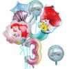 Conjunto de Balões de Alumínio Beauty Donkey Decoração para Festa de Aniversário de Meninas Arranjo Números 32 polegadas 1-9 Balões Flutuantes