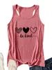 Amazon Ebay Sitio Independiente Moda Casual Mujer Nuevo Verano Sé Amable Camiseta sin Mangas con Forma de Corazón Comercio Exterior