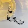 Funda para Teléfono Móvil Estilo Estrella Mismo Estilo Cadena de Perlas Estilo Ins Cadena para Colgar Memoria USB Celebridad de Internet Cadena para Colgar Joyería de Cristal Cadena para Teléfono Móvil para Mujer