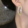 Pendientes de cadena de perlas en forma de U de moda para mujer, pendientes de aguja de plata S925, ligeros, elegantes, de lujo, de alta gama.