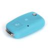 Adecuado para Volkswagen, funda de silicona para llave plegable de 2 llaves con luz indicadora en el medio, funda para llave, funda para control remoto de automóvil Jetta