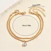 Joia Cruzada Europeia e Americana, Estilo Boêmio Fashion, Design Simples com Incrustações de Zircônia, Pulseira Multicamadas, Acessório de Mão Versátil