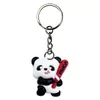 Fornecimento Direto da Fábrica Acessórios Chaveiro Panda Atleta Material de Borracha Macia Espessada Pingente de Chaveiro Plano 2D para Mochila