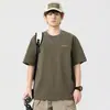 Camiseta de manga corta de algodón con tecnología cool-touch para hombre, marca de tendencia nueva verano 2026, talla grande, ropa de alta gama, camiseta pesada para hombre