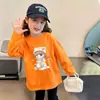 Camiseta de manga larga para niños, nuevo estilo primavera 2026, elegante para bebés niñas, 100% algodón puro, cómoda, versátil, camiseta básica a la moda