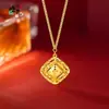 Conjunto de Colar e Anel Cubo de Açúcar Super Brilhante Pequeno para Mulheres Textura Tecida Filigrana de Escama de Dragão Anel Brilhante Joias Elegantes Personalizadas