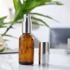 Botella de Vidrio Marrón para Aceite Esencial Portátil con Gotero Botella Rellenable 30ml Envase de Líquido Esencial Botella Vacía Botella de Spray