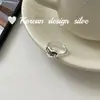 Estilo Coreano Estilo Ins Diseño de Nicho Joyería de Plata Plata de Ley S925 Anillo de Corazón con Graffiti Dulce y Fresco Inglés para Mujeres de Alta Gama