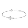 Venta al por mayor del fabricante Pulsera de Acero de Titanio Cruzada Chapada en Oro de 18K para Mujer Cadena Cruzada Clip Pulsera de Bolas Joyería de Moda Popular