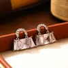 Nuevos Pendientes de Bolso con Circonita Super Brillante para Mujer, de Gama Alta, Dulces, Modernos y Elegantes Pendientes de Aguja de Plata, Lujo Accesible y Pendientes Versátiles