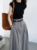Lu Xi Nuevo Top de Punto de Lana Ajustado de Primavera y Verano Simple de Hombros Descubiertos Suave y Ceroso de Manga Corta para Mujer Ss269