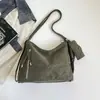 Moda Outono 2026 Transfronteiriça Versátil Retrô Chique Bolsa de Axila Cor Sólida Texturizada Bolsa de Ombro Único Transversal
