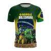 Camiseta Masculina Casual Solta com Gola Redonda, Estampa Digital 3D, Nova Bandeira Nacional, Transfronteiriça, Tamanho Grande, Manga Curta
