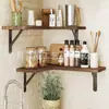 Estante de Almacenamiento de Madera para Montar en la Pared Listo para Usar Transfronterizo Estante de Almacenamiento de Madera para Baño Cocina Estante de Almacenamiento de Partición Listo para Usar Simple