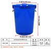 Tambor Plástico Azul Branco Grande Espesso 280L com Tampa Balde Industrial para Armazenamento de Água Balde de Ferro com Alça para Logística e Giro