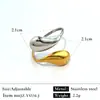 Anillos Populares Europeos y Americanos de Acero de Titanio, Bloqueo de Color Dorado 18K, Diseño Único, Anillos de Acero Inoxidable de Alta Gama al por Mayor