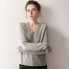 Elegante Casual ~ Tejido de Cachemira para Mujer Cuello en V Holgado Aspecto Adelgazante Tejido 25 Otoño e Invierno Nuevo Lana Tejido Interior