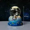 Bola de Cristal Céu Estrelado Gravada a Laser 3D com Luz, Luz Noturna Giratória Automática, Ornamento de Mesa, Luz de Atmosfera, Presente de Aniversário