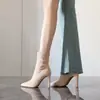 Botines Chuyuji de Gamuza con Tacón Grueso de Tacón Alto para Mujer 2026 Otoño/Invierno Nuevos Botines Elásticos Ajustados para Mujer