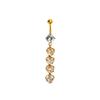 EABY novo piercing de umbigo de zircônia transfronteiriço aço inoxidável formato de coração flor prego de umbigo piercing de moda ornamentos de umbigo fivela de umbigo
