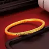 Pulsera de Oro Arena de Vietnam de 5MM con Artesanía Antigua Heredada para Mujer Banda Lisa Mate Aleación Sólida Chapado en Oro Artesanía Antigua Heredada