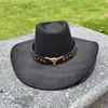 Chapéus de Estilo Étnico Transfronteiriços, Chapéus de Cowboy Ocidentais, Chapéus de Performance de Xizang, Chapéus de Cavaleiro de Lã Retrô Europeus e Americanos