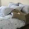 Juego de cuatro piezas jacquard teñido en hilo de algodón estilo retro de los años 60, funda de edredón 100% algodón, sábana plana, sábana ajustable, ropa de cama de alta gama para dormitorio principal