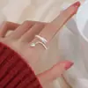 Anillo de Plata de Ley 925 Simple Dulce Fresco Flor Otoño Invierno Nuevo Anillo para Mujer ins Sensación de Alta Gama Anillo de Junta Abierta Ajustable